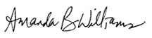 Amanda Bible Williams signature